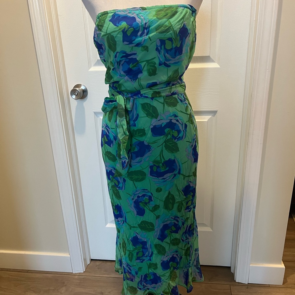 NWT Vintage Betsey Johnson Floral Strapless Dress size Small